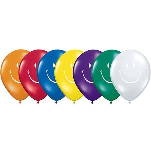 DISC 28cm Round Jewel Assorted Smile Face (White) #85985 - Pack of 50