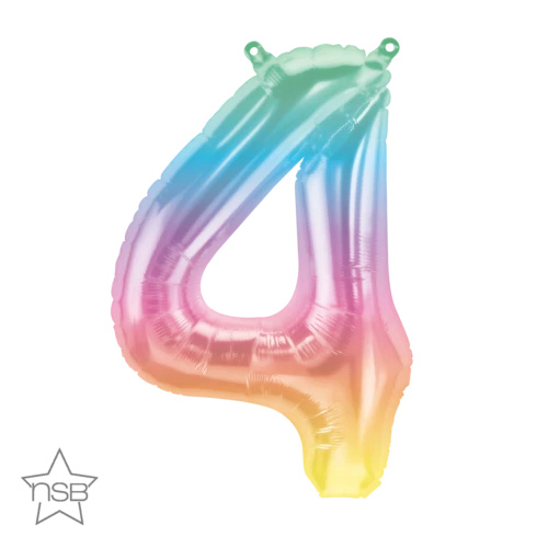 41cm Number 4 Jelli Ombre Foil Balloon - Air Fill ONLY #86371- Each (Pkgd.) 