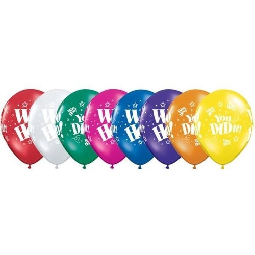 28cm Round Jewel Assorted Woo Hoo! You Did It! #87080 - Pack of 50 SPECIAL ORDER ITEM