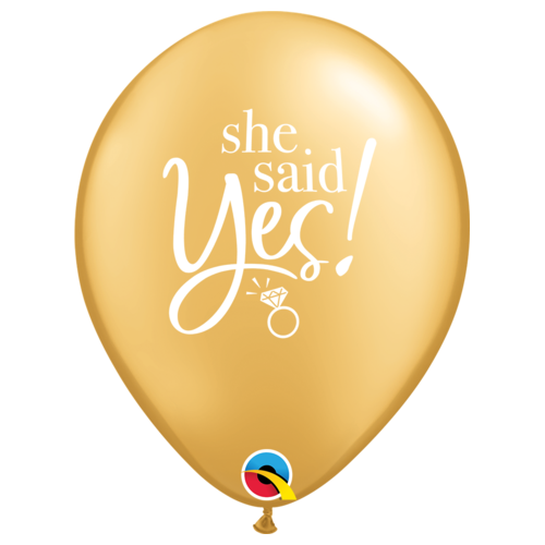 28cm Round Gold She Said Yes! #87896 - Pack of 50 TEMPORARILY UNAVAILABLE