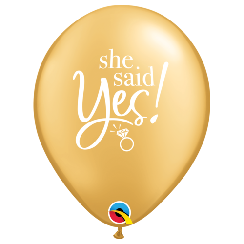 28cm Round Gold She Said Yes! #8789625 - Pack of 25 TEMPORARILY UNAVAILABLE