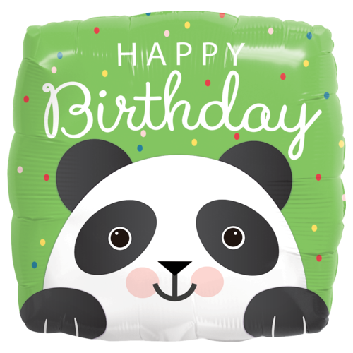 45cm Square Foil Birthday Panda #87995 - Each (Pkgd.)