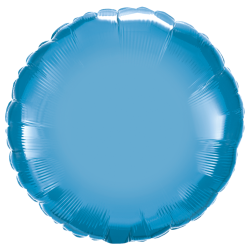 45cm Round Chrome Blue Plain Foil #89541 - Each (Unpkgd.)