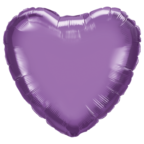 45cm Heart Chrome Purple Plain Foil #89643 - Each (Unpkgd.)