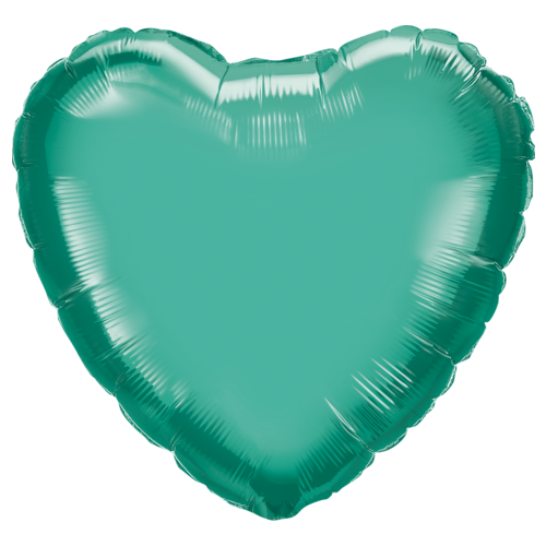 45cm Heart Chrome Green Plain Foil #89650 - Each (Unpkgd.)