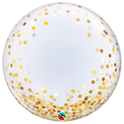 60cm Deco Bubble Gold Confetti Dots #89727 - Each (Pkgd.) 