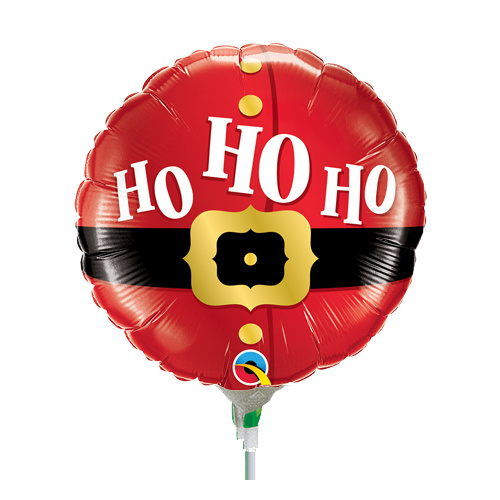 22cm Christmas Ho Ho Ho Santa's Belt Foil Balloon #89746AF - Each (Inflated, supplied air-filled on stick) TEMPORARILY UNAVAILABLE