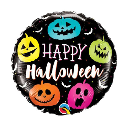 DISC 45cm Halloween Jack Faces Foil Balloon #89822 - Each (Pkgd.)