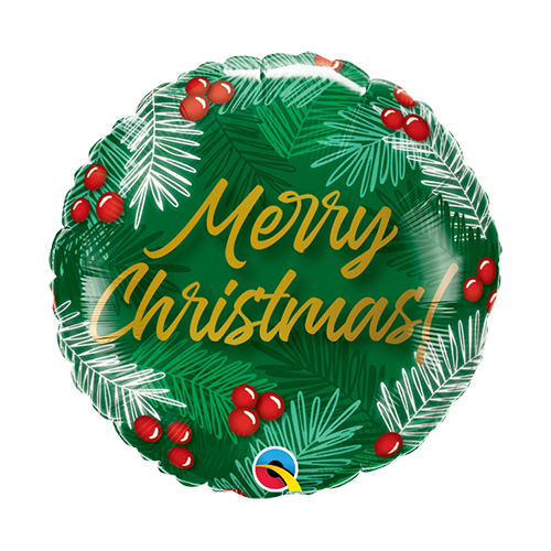 45cm Christmas Greens & Berries Foil Balloon #89853 - Each (Pkgd.) 