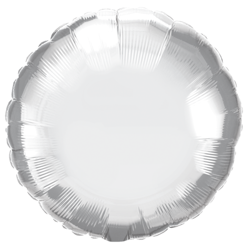 45cm Round Chrome Silver Plain Foil #89982 - Each (Pkgd.)