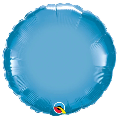 45cm Round Chrome Blue Plain Foil #90032 - Each (Pkgd.)