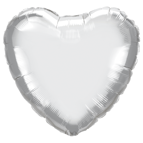 45cm Heart Chrome Silver Plain Foil #90034 - Each (pkgd.) 
