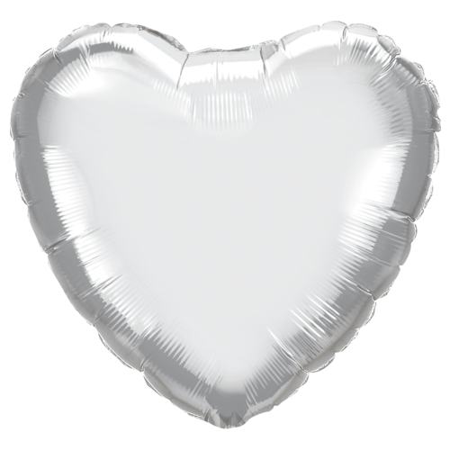45cm Heart Chrome Silver Plain Foil #90034 - Each (pkgd.) 