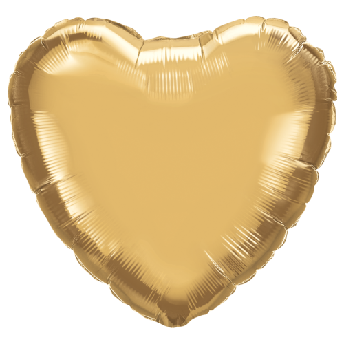 45cm Heart Chrome Gold Plain Foil #90039 - Each (Pkgd.) 
