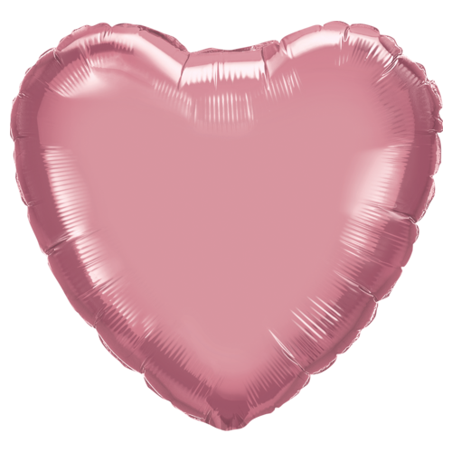 45cm Heart Chrome Mauve Plain Foil #90047 - Each (pkgd.)  
