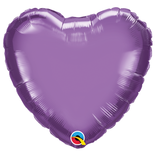45cm Heart Chrome Purple Plain Foil #90048 - Each (pkgd.)  
