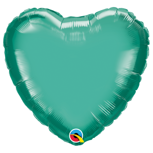 45cm Heart Chrome Green Plain Foil #90056 - Each (pkgd.) 