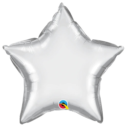 50cm Star Chrome Silver Plain Foil #90057 - Each (Pkgd.)