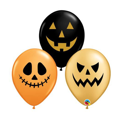 28cm Halloween Jack Faces Special Assortment Latex Balloons #90192 - Pack of 50 TEMPORARILY UNAVAILABLE