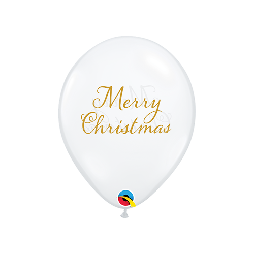 28cm Christmas Simply Merry Christmas Diamond Clear Latex Balloons #90225 - Pack of 50 