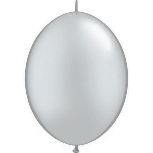 15cm Quick Link Silver Qualatex Quick Link Balloons #90266 - Pack of 50 