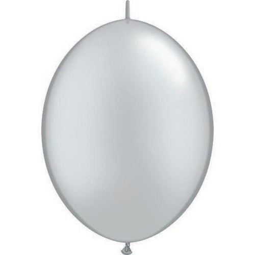 15cm Quick Link Silver Qualatex Quick Link Balloons #90266 - Pack of 50 TEMPORARILY UNAVAILABLE