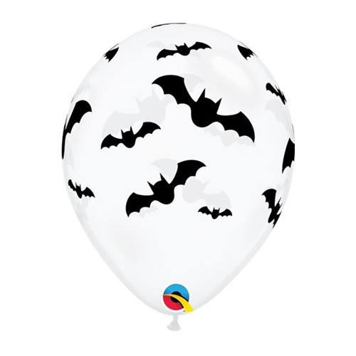 28cm Halloween Bats Diamond Clear Latex Balloons #90273 - Pack of 50 TEMPORARILY UNAVAILABLE