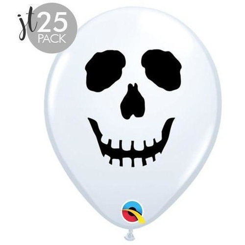 12cm Round White Skull Face #9659725 - Pack of 25 TEMPORARILY UNAVAILABLE