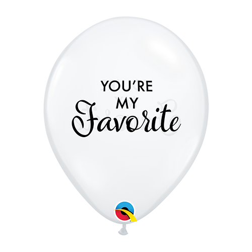 28cm Love Simply You're My Favorite Diamond Clear Latex Balloons #97145 - Pack of 50 SPECIAL ORDER ITEM