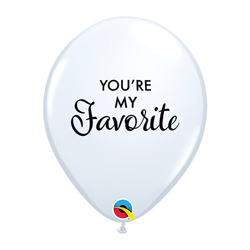 28cm Love Simply You're My Favorite White Latex Balloons #97146 - Pack of 50 SPECIAL ORDER ITEM