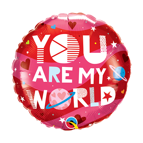 45cm Love You Are My World Foil Balloon #97171 - Each (Pkgd.)