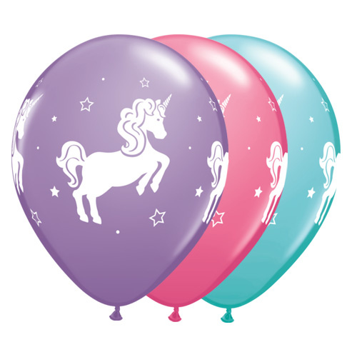 28cm Whimsical Unicorn Assorted Latex Balloons  #9737625 - Pack of 25 