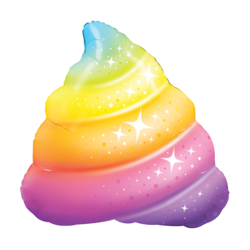 75cm Unicorn Rainbow Poop Sparkles Foil Balloon SW #97534 - Each (pkgd.)