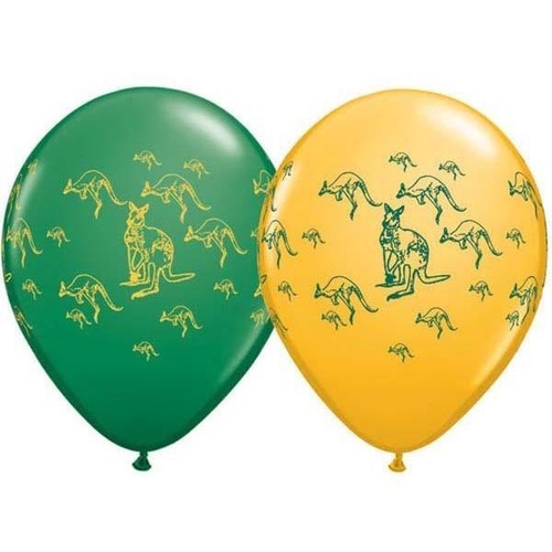 28cm Round Green & Goldenrod Kangaroos #97627 - Pack of 25