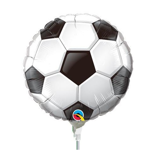 22cm Soccer Ball Round Foil Balloon #98439 - Each (FLAT, unpackaged, requires air inflation, heat sealing) 