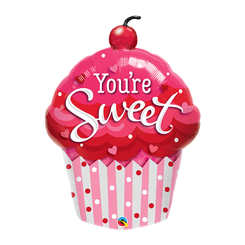 DISC 87cm Shape Love Your Sweet Cupcake Foil Balloon #98699 - Each (Pkgd.)