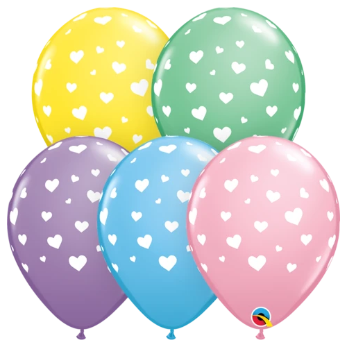 28cm Round Pastel Assorted Random Hearts-A-Round #98714 - Pack of 50 TEMPORARILY UNAVAILABLE