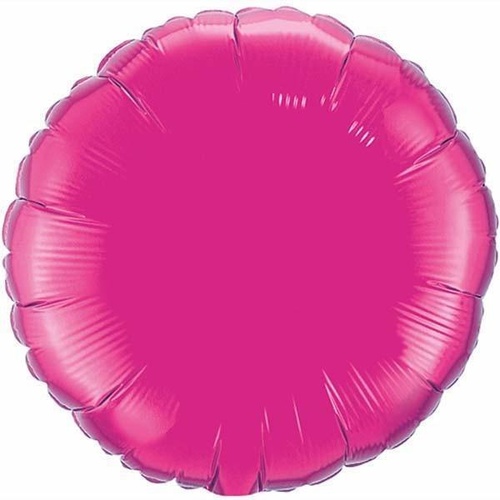 10cm Round Magenta Plain Foil Balloon #99340 - Each (FLAT, Requires air inflation, heat sealing) TEMPORARILY UNAVAILABLE