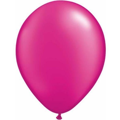 12cm Round Pearl Magenta Qualatex Plain Latex #99352 - Pack of 100 