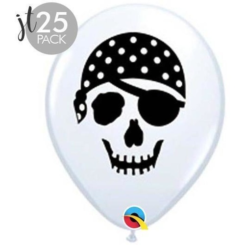 DISC 12cm Round White Pirate Skull #9977925 - Pack of 25