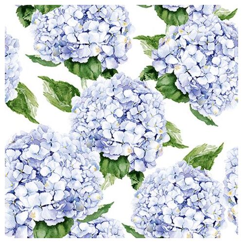 Napkin Paper Hydrangea Blue 3Ply Lunch 33cm #CTCKW5355 - Pack of 20
