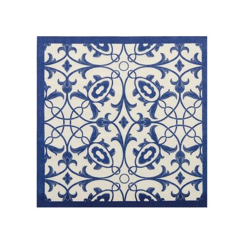 Napkin Paper Tile Santorini Blue 3Ply Lunch 33cm #CTCKW5407 - Pack of 20
