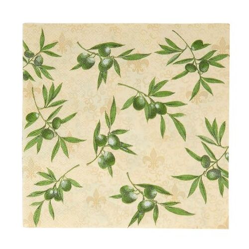 Napkin Paper Olive Natural 3Ply Lunch 33cm #CTCKW5421 - Pack of 20