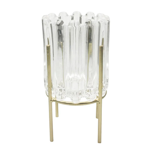 Tealight Ribbed Large Clear on Stand #FBLDASH0536CLR - Each