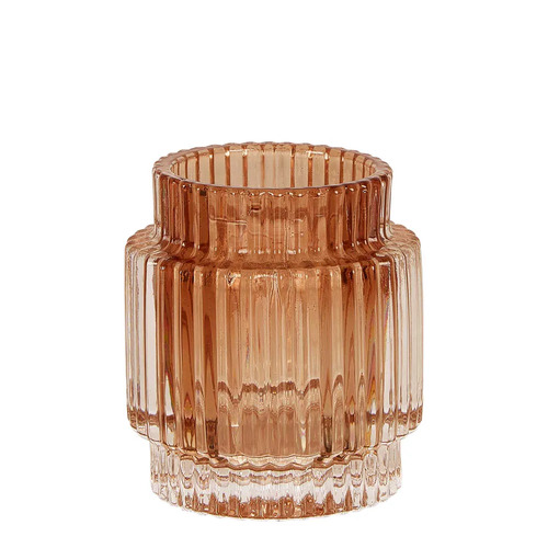 Tealight Stripp Glass Small Amber #FBLDASH1223AMB - Each 