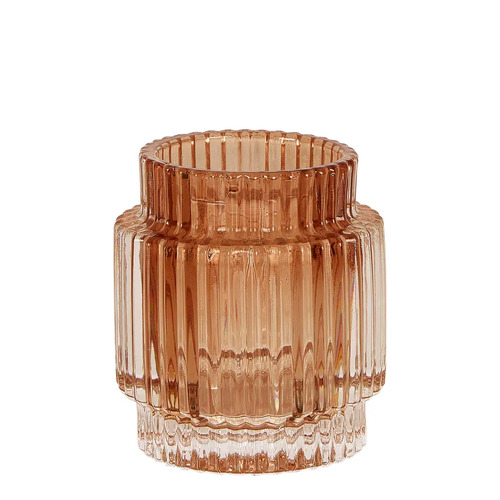Tealight Stripp Glass Small Amber #FBLDASH1223AMB - Each