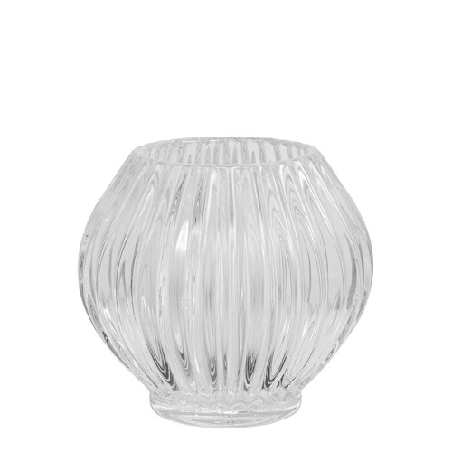 Tealight Ridged Glass Round Clear #FBLDASH216CLR - Each