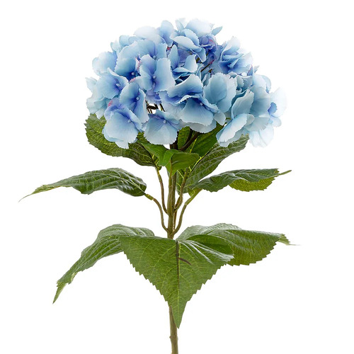 Hydrangea with Leaf Light Blue 65cml #FBLH26LB - Each (Upkgd.)