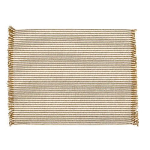 Placemat Rectangular Recycled Cotton Blend Abby Stripe Mustard (33cmx48cm) #FBLRHPM46 - Set of 4
