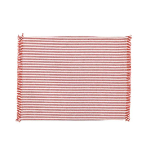 Placemat Rectangular Recycled Cotton Blend Abby Stripe Terracotta (33cmx48cm) #FBLRHPM47 - Set of 4